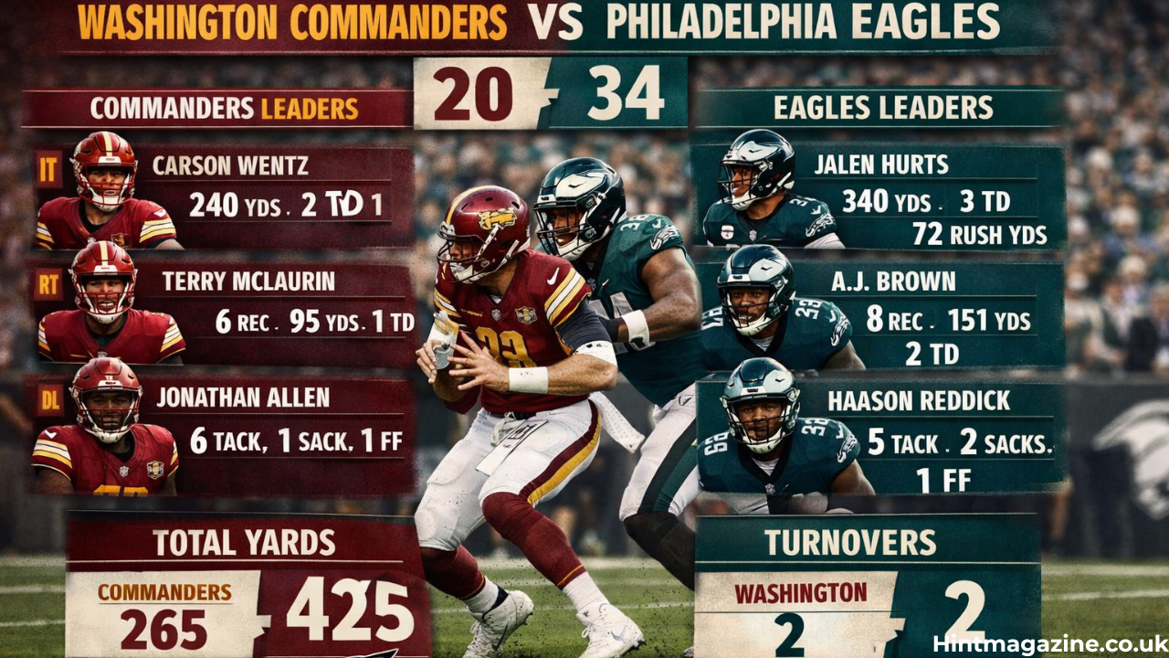 Washington Commanders vs Philadelphia Eagles match player stats
